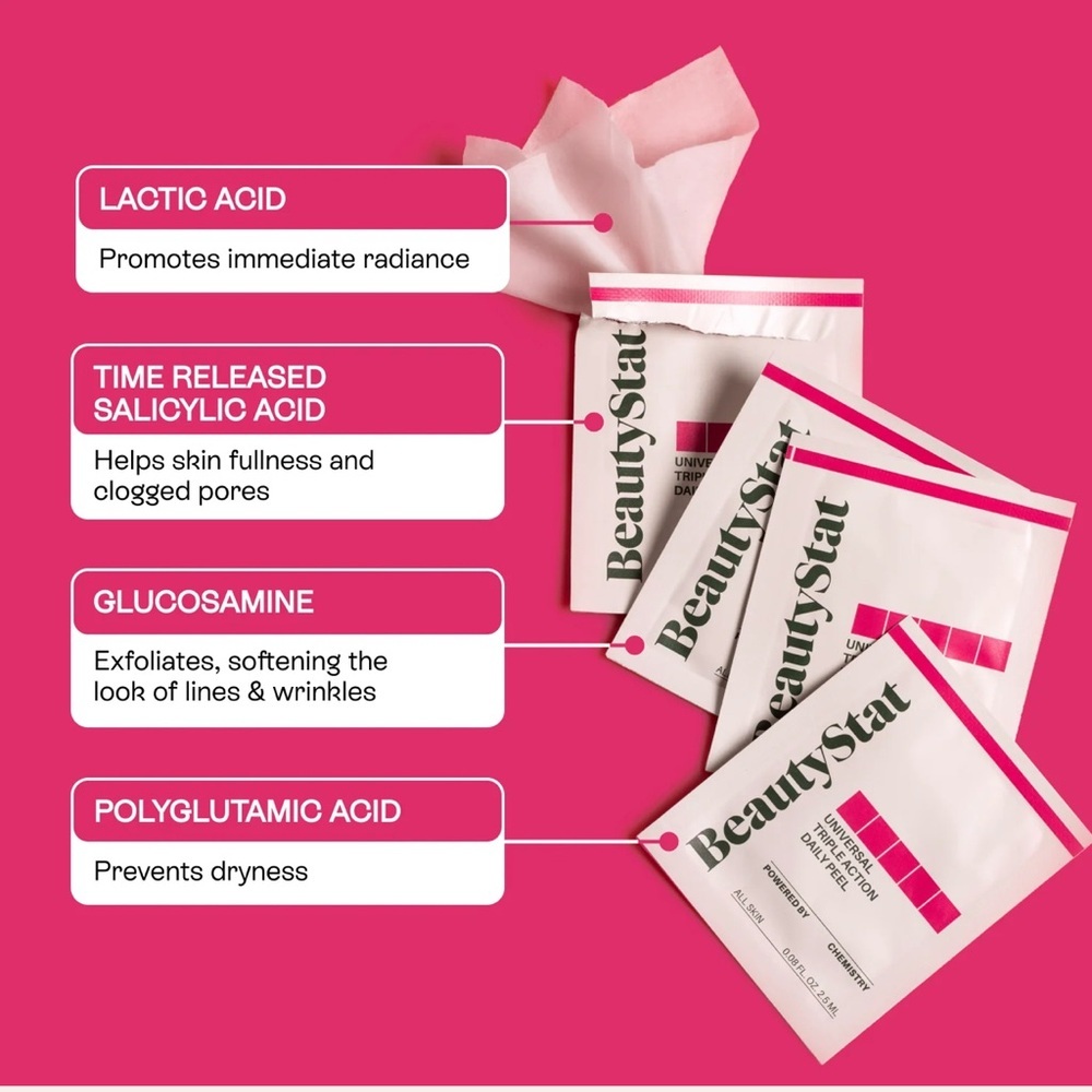 NIB BeautyStat Universal Triple Action Daily Peel Skincare Pads 10 Treatments!